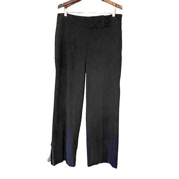 Black Wide Leg Trousers with side zip - Sharagano Studio - Picture 5 of 11